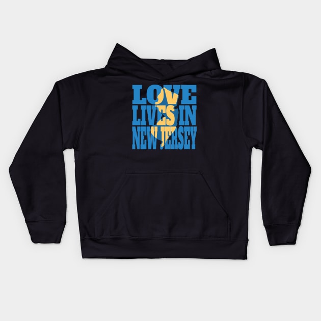 Love Lives in New Jersey Kids Hoodie by DonDota
